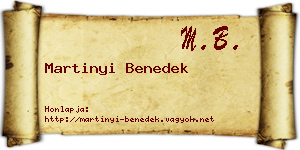Martinyi Benedek névjegykártya